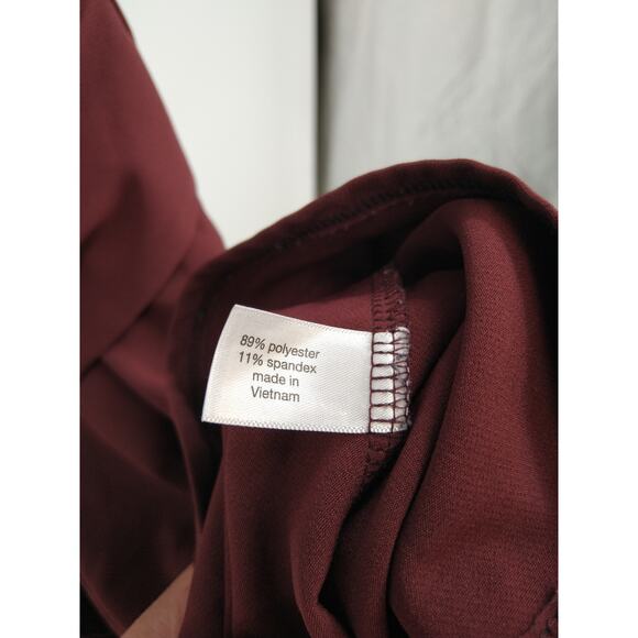 Lane Bryant Lena Dress Plus 20 V-Neck High Low Midi Short Flutter Sleeve Wine - Picture 9 of 10